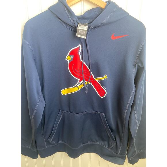 Nike St. Louis Cardinals Hooded Sweatshirt Size Small, Navy Baseball Logo - Picture 3 of 4